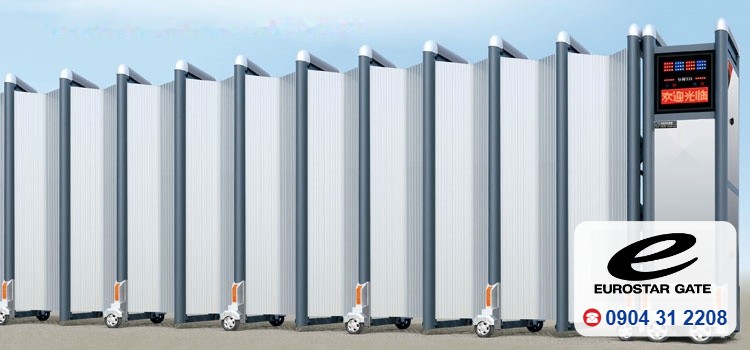Cửa cổng xếp hợp kim nhôm EG-151